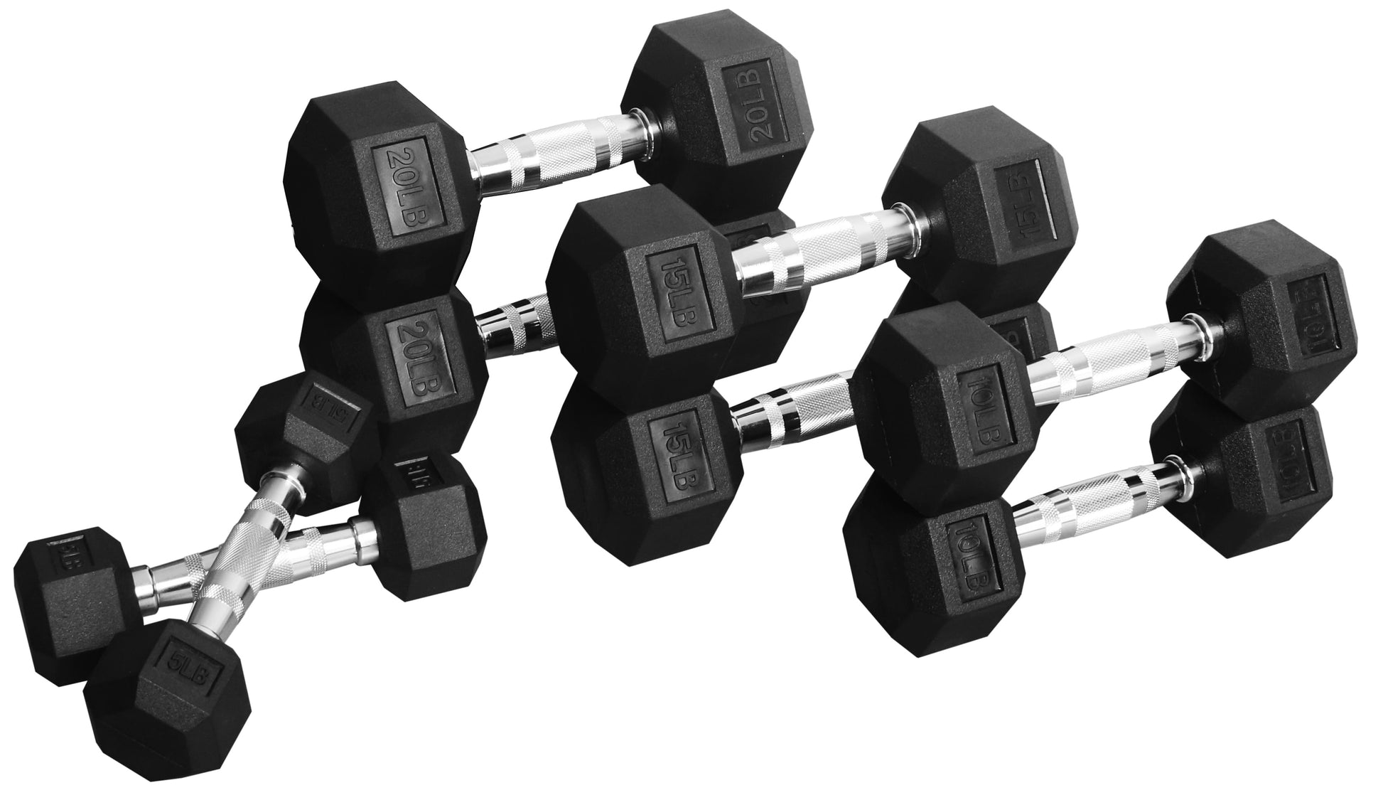 100 LB Dumbbell Set, Pairs of 5 Lb, 10 Lb, 15 Lb and 20 Lb