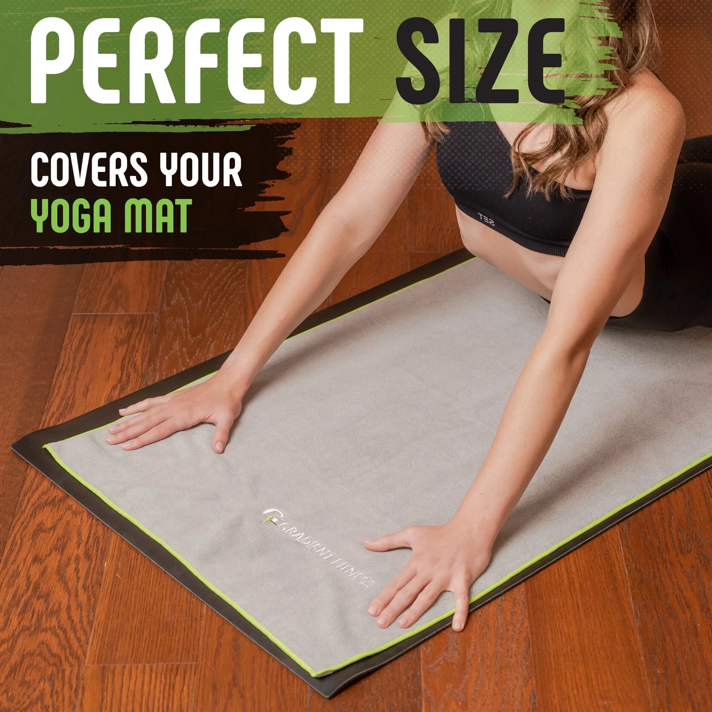 Yoga Towel for Yoga Mat (24" X 72"), Non Slip Hot Yoga Towel, Microfiber, Washable