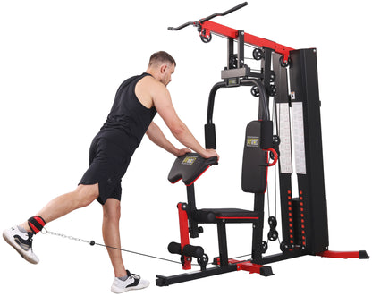 LX760 Multifunctional Full Home Gym System Workout Station with 122.5 Lbs Weight Stack, One Station with Leg Training Pedal, Comes with Installation Instruction Video, Ships in 5 Boxes