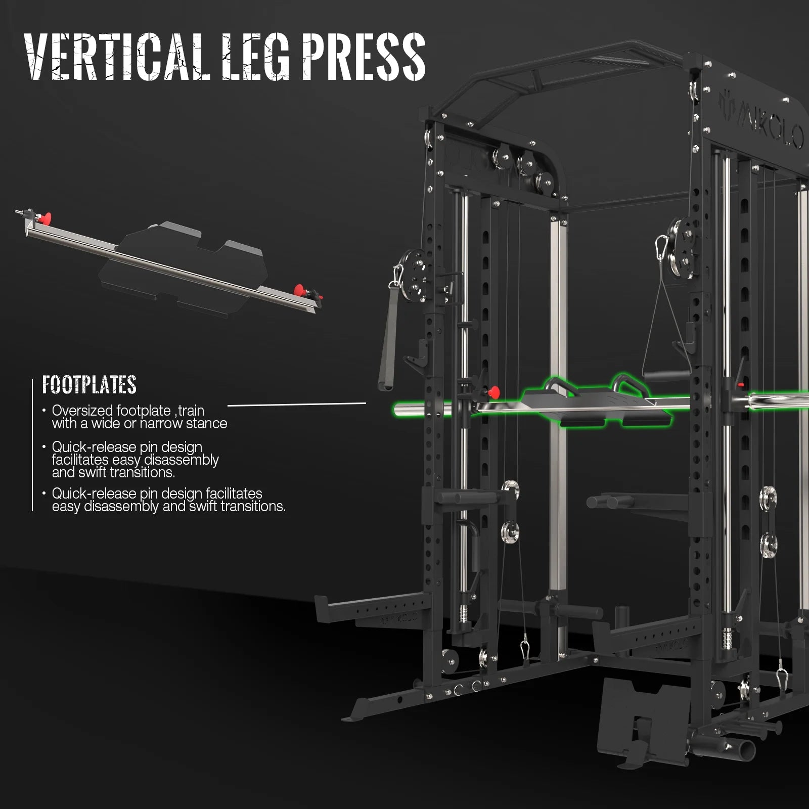 Smith Machine Home Gym, 2100LBS Smith Rack with Cable Crossover and 800LBS Weight Bench, Home Gym Equipment