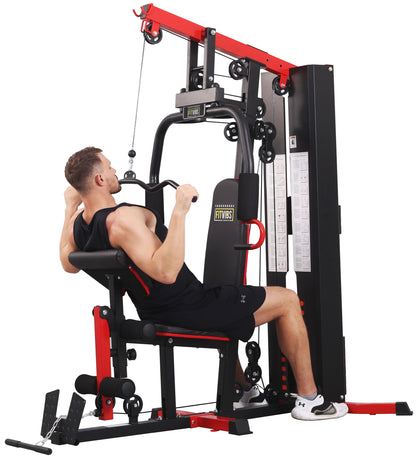 LX760 Multifunctional Full Home Gym System Workout Station with 122.5 Lbs Weight Stack, One Station with Leg Training Pedal, Comes with Installation Instruction Video, Ships in 5 Boxes